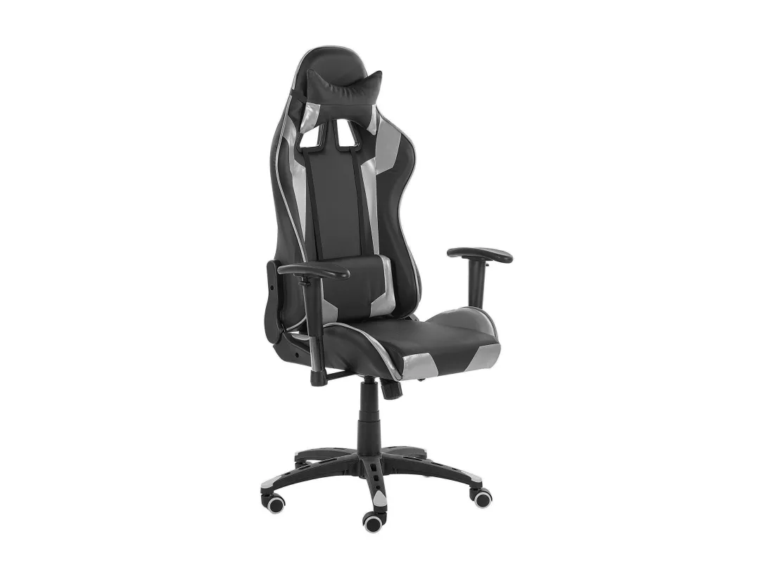Siège de gaming KNIGHT Cuir PU Argenté