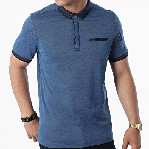 Polo A Manches Courtes 569 Bleu Chiné