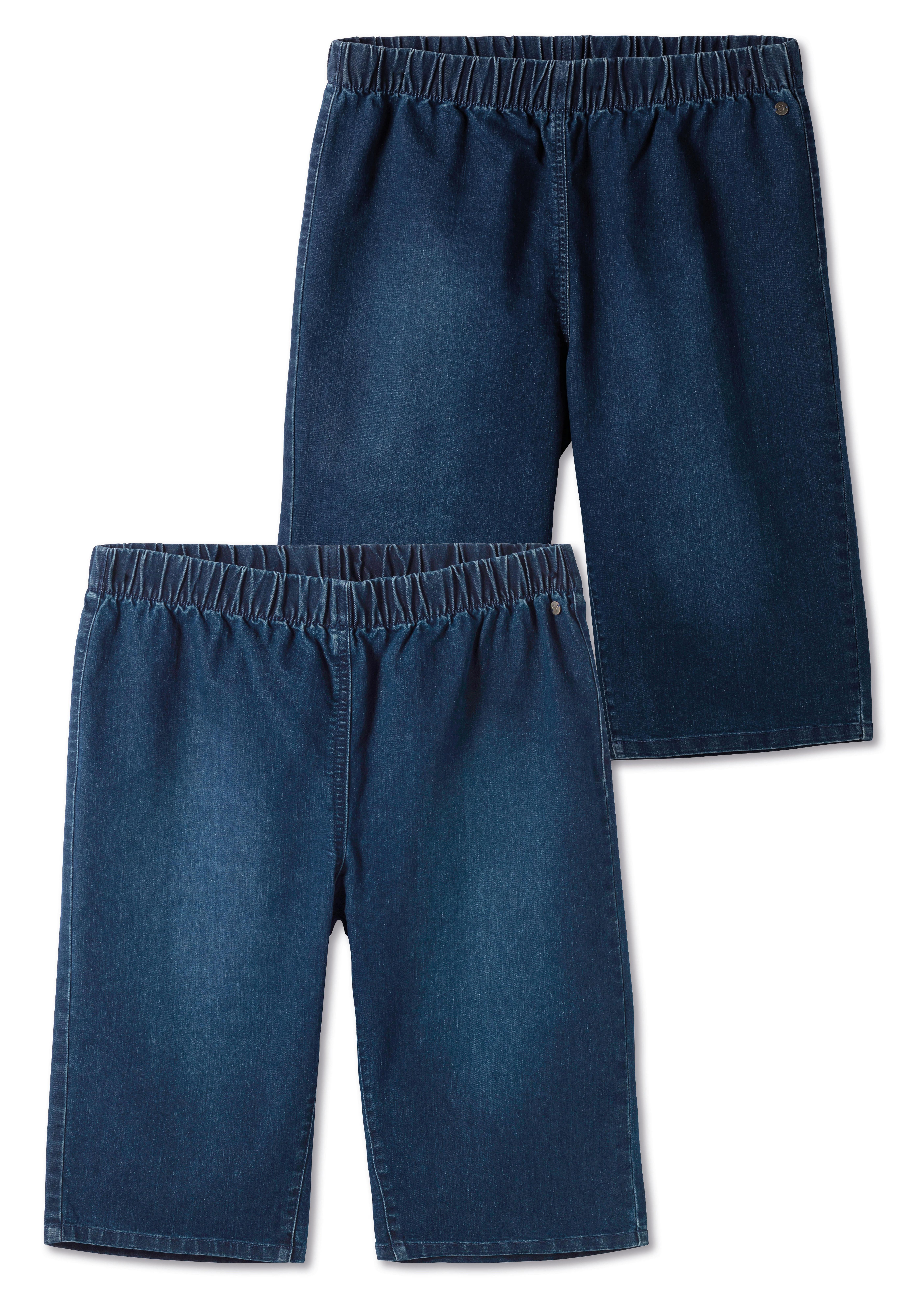 Doppelpack Jeans-Bermudas, mit Gummibund