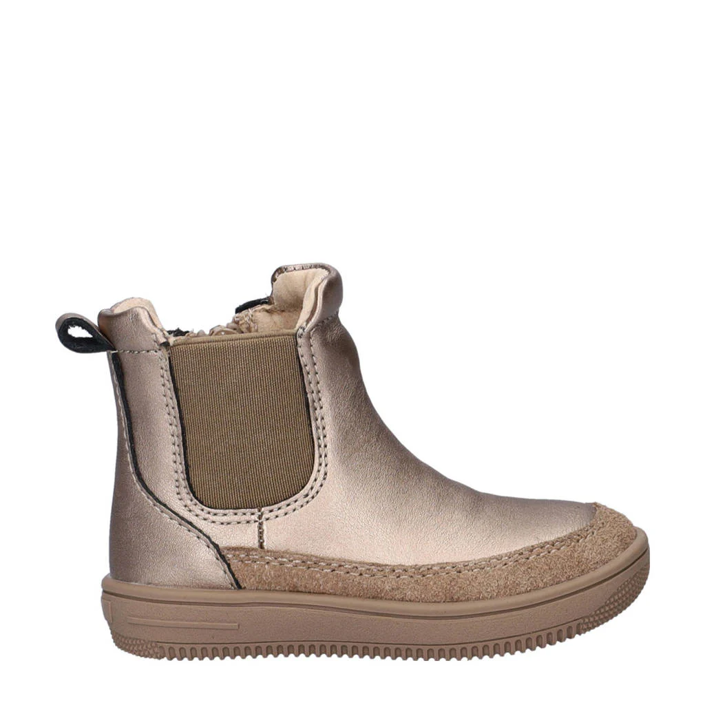 Nelson Kids leren enkelboots goud