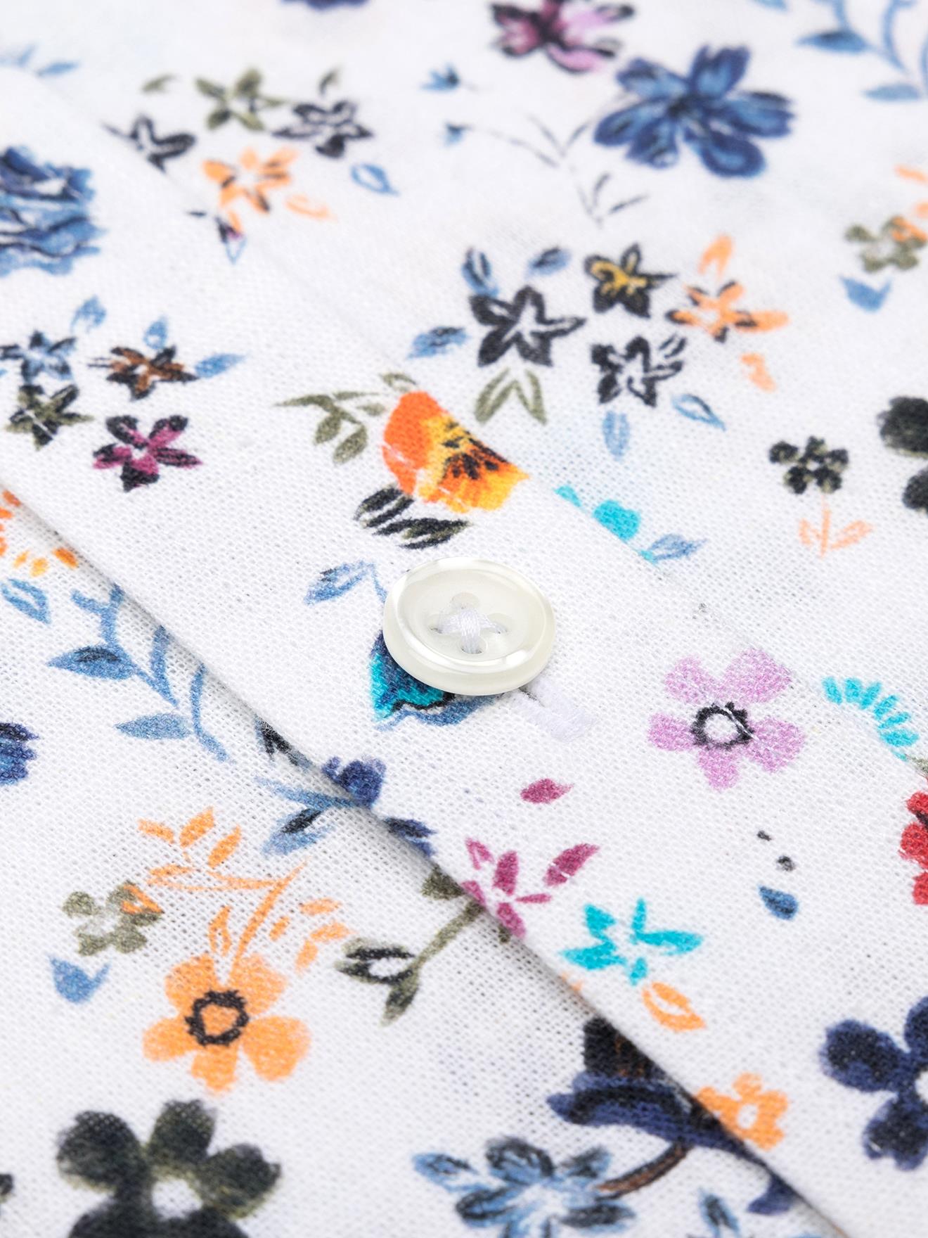 Chemise Sean en lin à motif floral