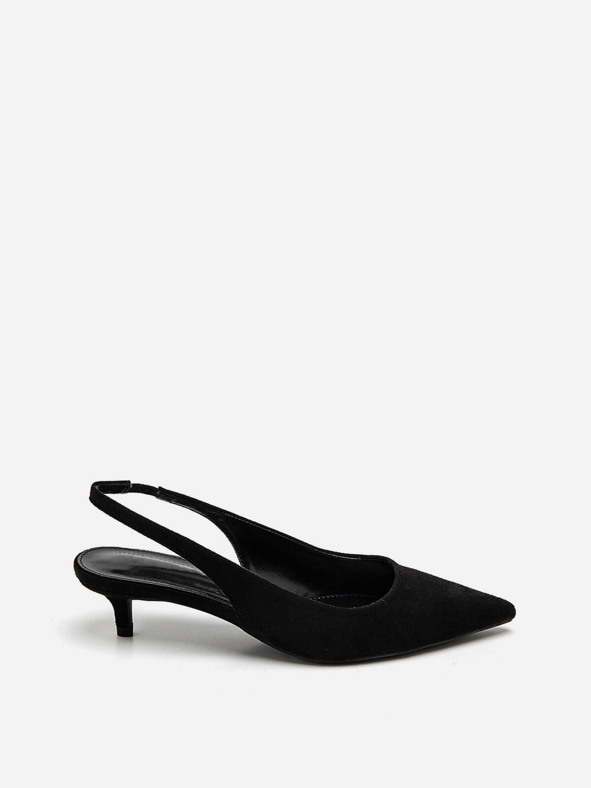 Escarpins slingback en simili texturé- Noir