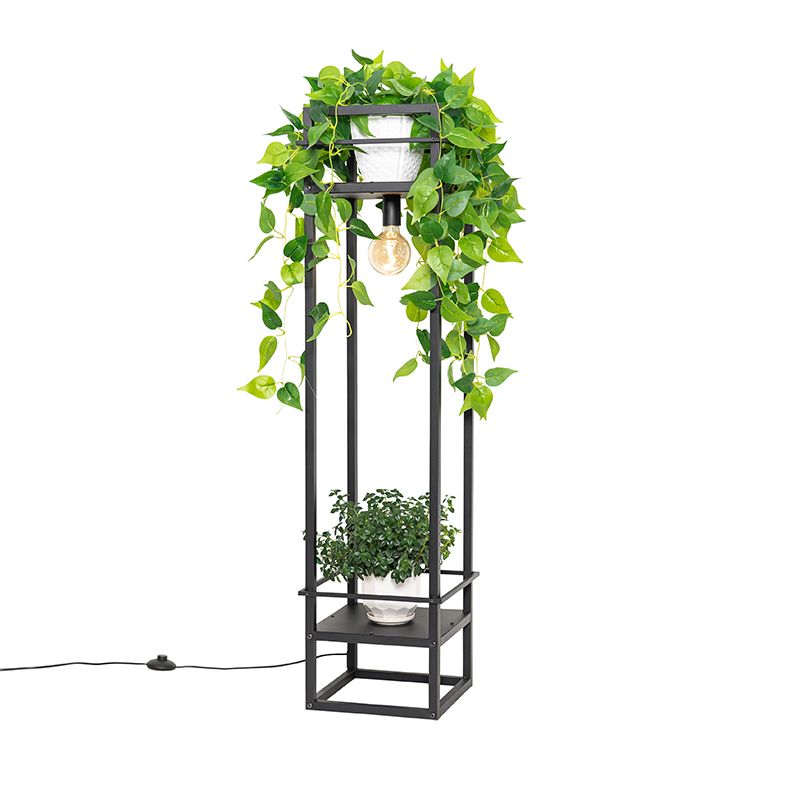 Industriële vloerlamp zwart - Cage Rack