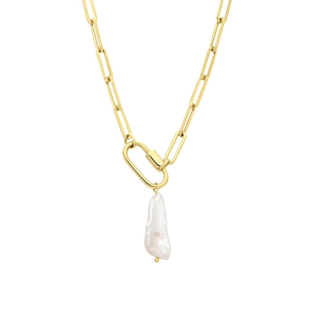 Stalen 18 karaat goldplated ketting Perle
