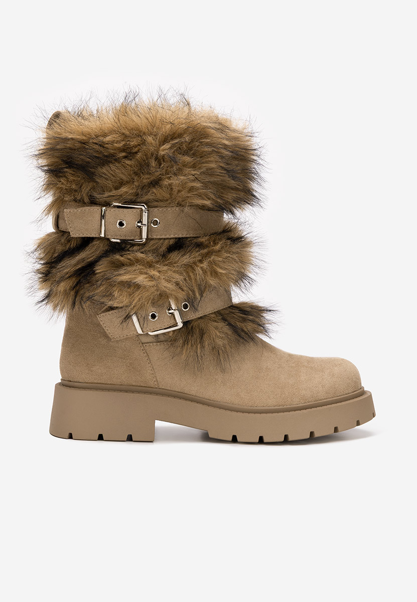 Bottes fourrées femmes kaki Nelisia