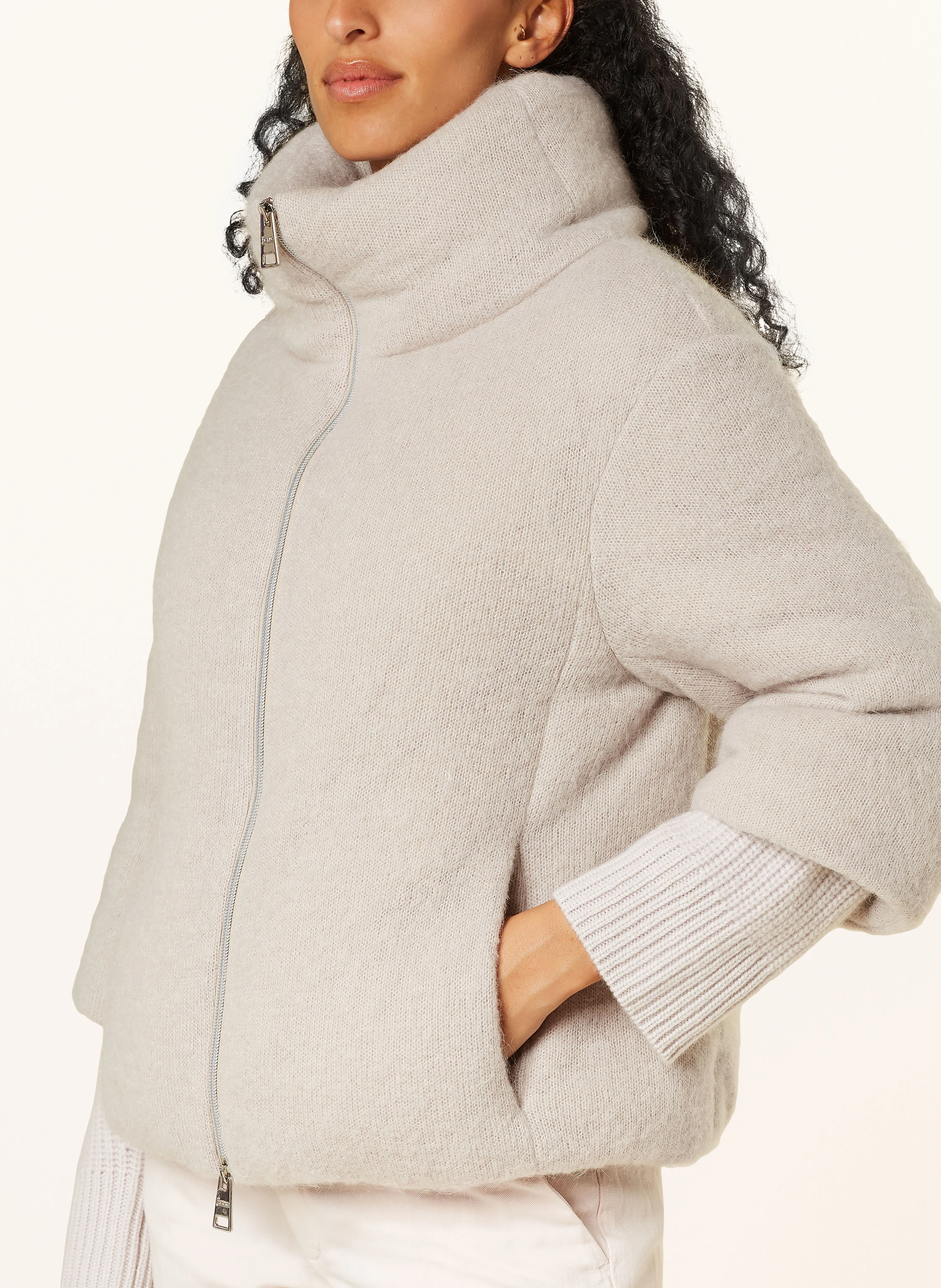 HERNO Daunenjacke mit Mohair und 3/4-Arm