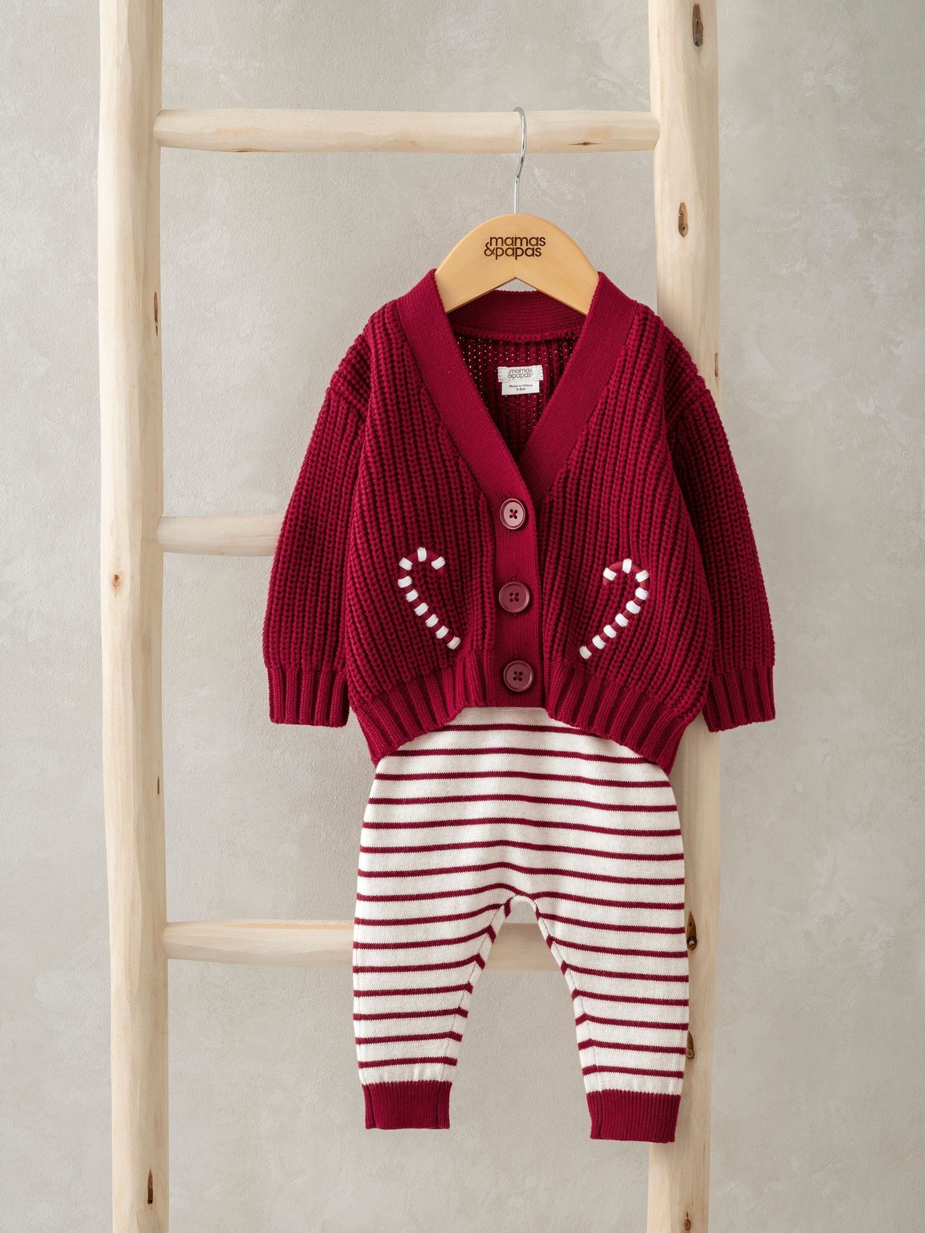Mamas & Papas Rood Ho Ho Ho Kerstmis Vest en Leggings Set