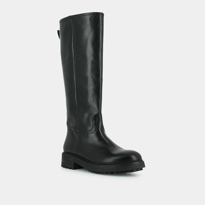 Bottes cavalières  en cuir noir