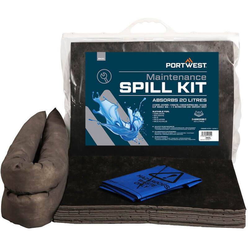Portwest SM30 Kit absorbant de maintenance 20 litres Gris
