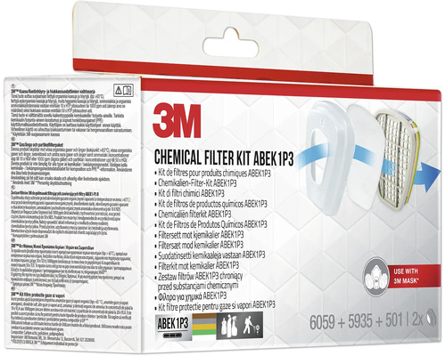 Filterset voor 3M™ 6004BC1-serie verfspuitmaskers, beschermingsniveau ABEK1P3, 2 stuks