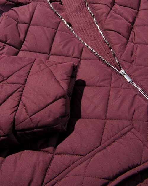 manteau surpiqué Elke pour femmes bordeaux