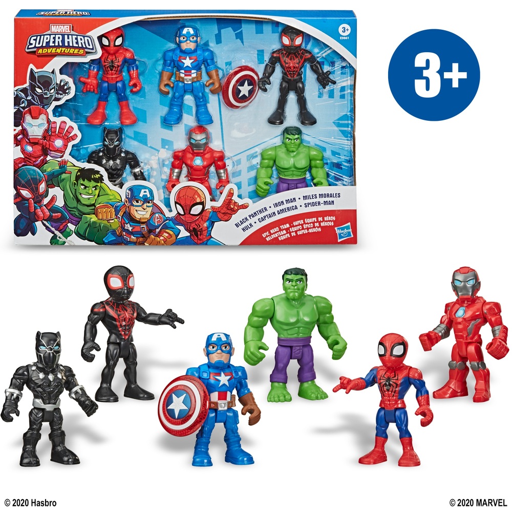 Playskool Heroes Marvel Superhelden-Abenteuer 12,5 cm Actionfiguren 6er-Pack