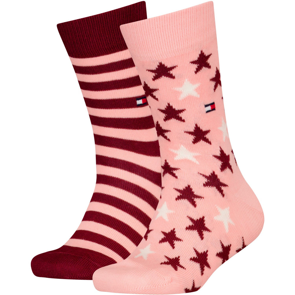 Køb Tommy Hilfiger Soft Pink/Rouge Kids Strømper 2-Pak Stars og Stripes | Luksusbaby