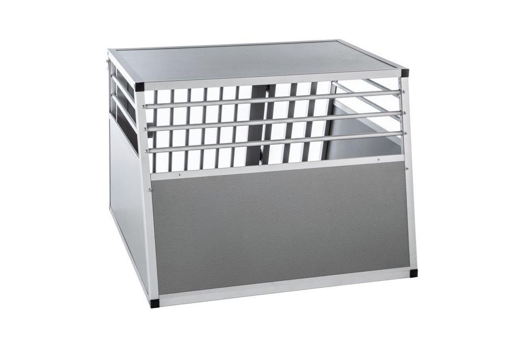 KAHU® Aluminium Hundetransportbox • 82x80x60cm • Transportbox fürs Auto • Hunde-Box