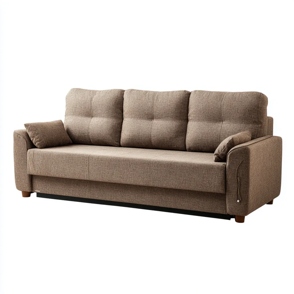 3-Sitzer-Sofa Stoff 200x90x85 cm – Braun – Modernes Design