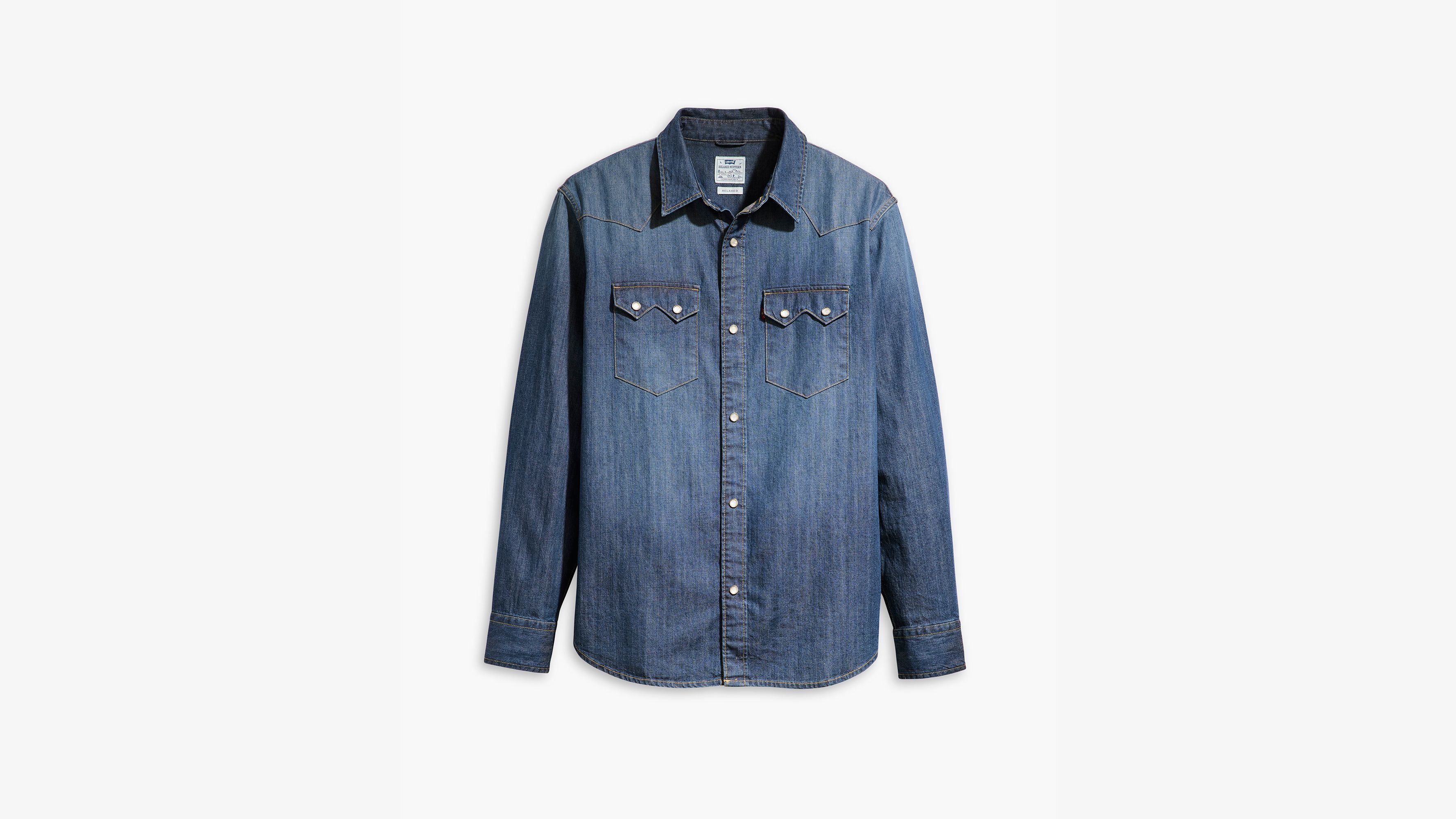 Chemise Western Sawtooth Relaxed - Hanson Med Indigo - Bleu