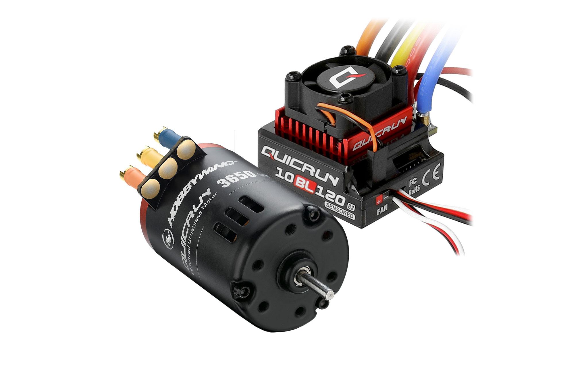 Brushless-Antriebsset 10BL120 G2 Combo 3650SD 10.5T 2-3S<br>Brushless Sensored Motor und ESC für RC-Fahrzeuge im Massstab 1:10