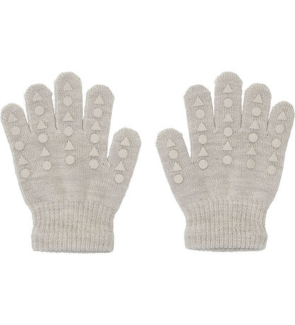 GoBabyGo Handschuhe - Strick - Wolle - Sand m. Dupper
