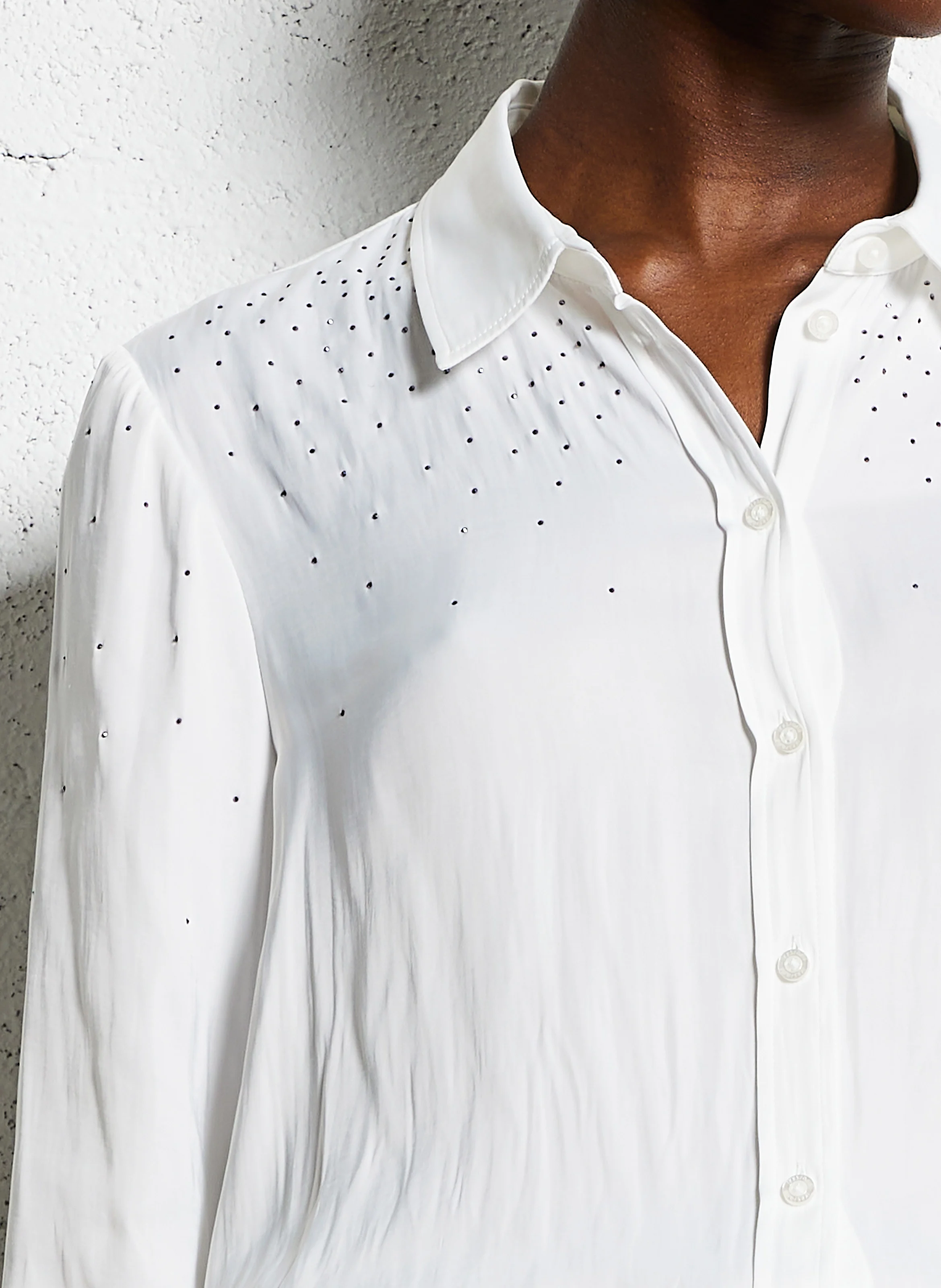 Chemise droite col classique| Blanc