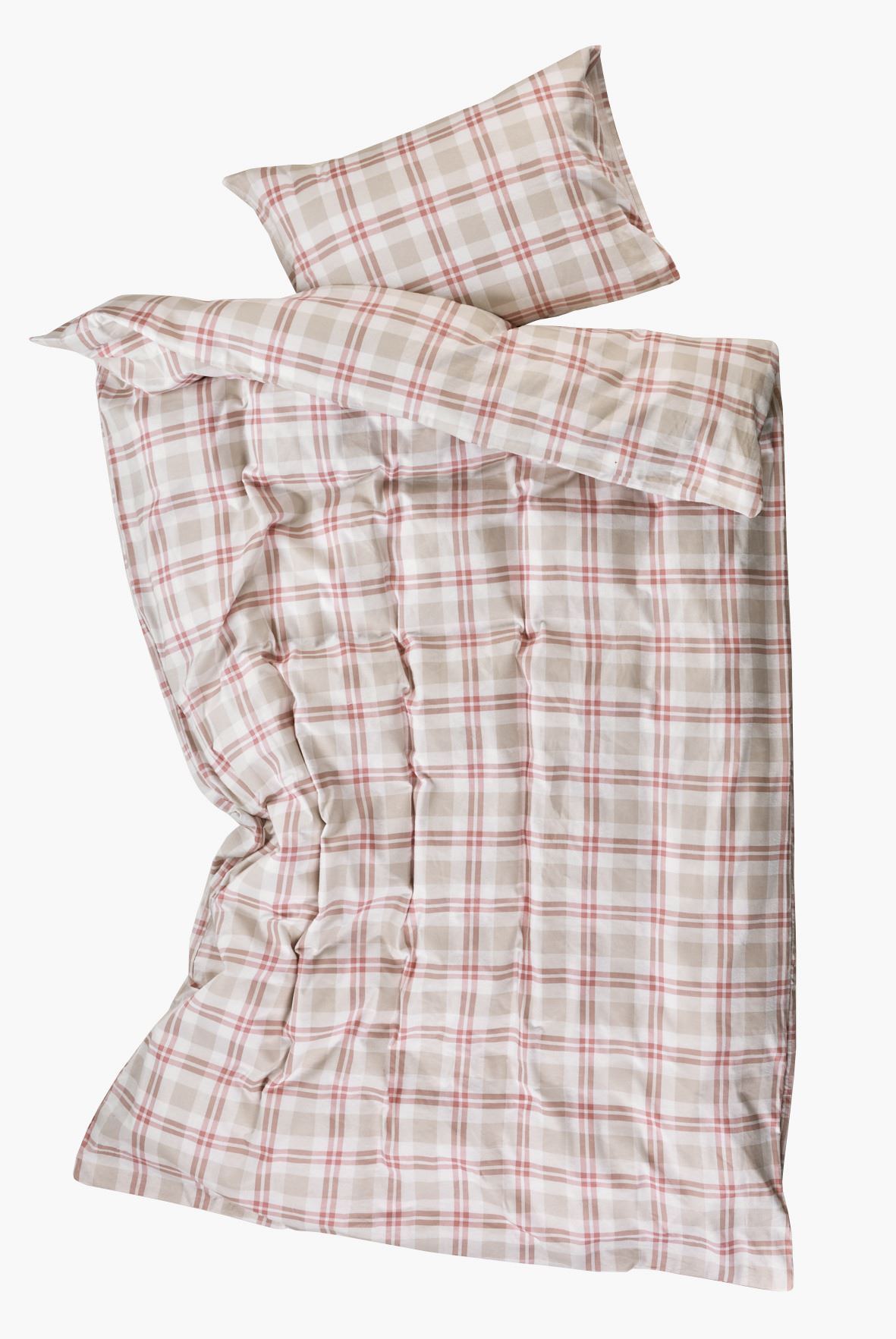 Flanell sengesett              rosa - 140x200 cm