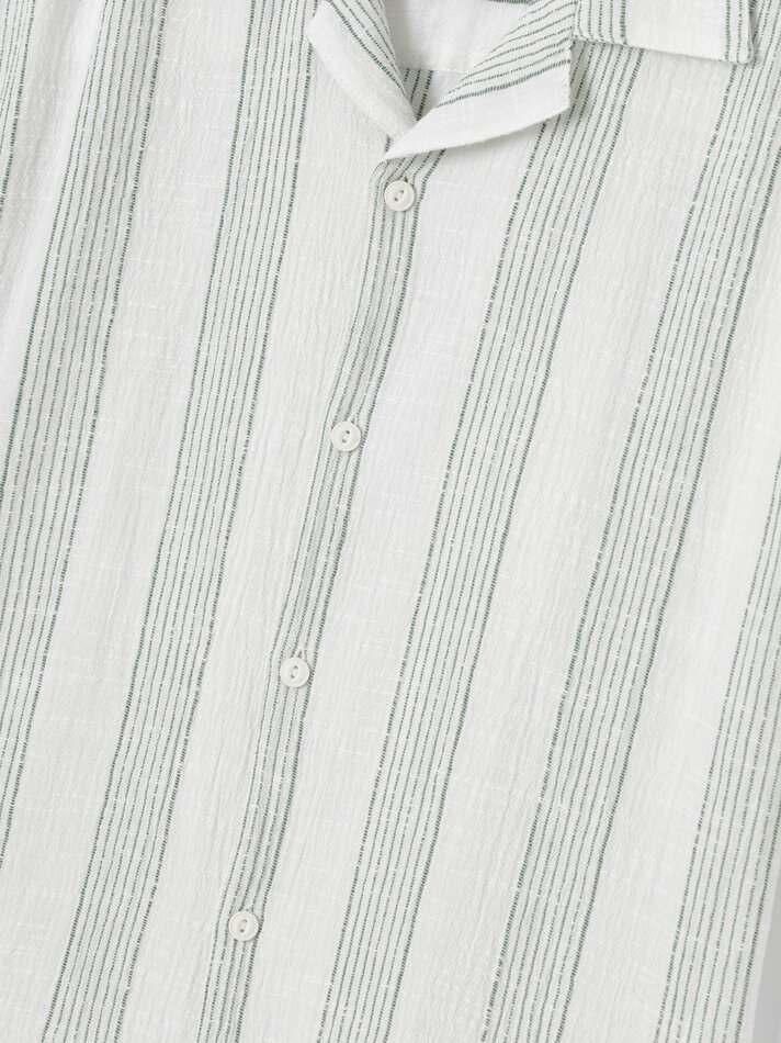 Camisa rústica listrada - Verde