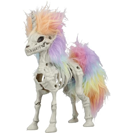 Halloween enhjørningskelet 21 cm - multifarvet