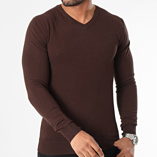Pull Col V S2005 Marron