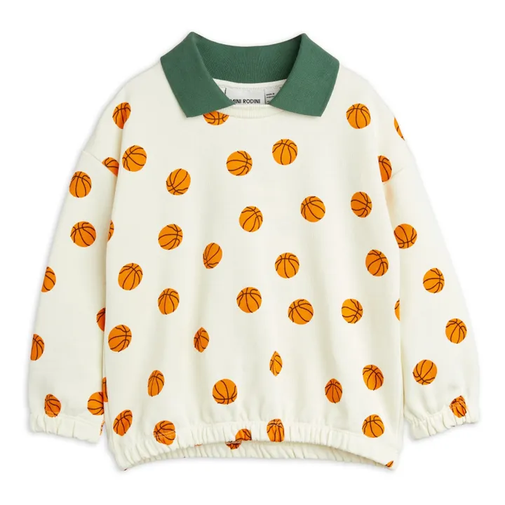 Mini Rodini Sweat Basketball Coton Bio | Ecru
