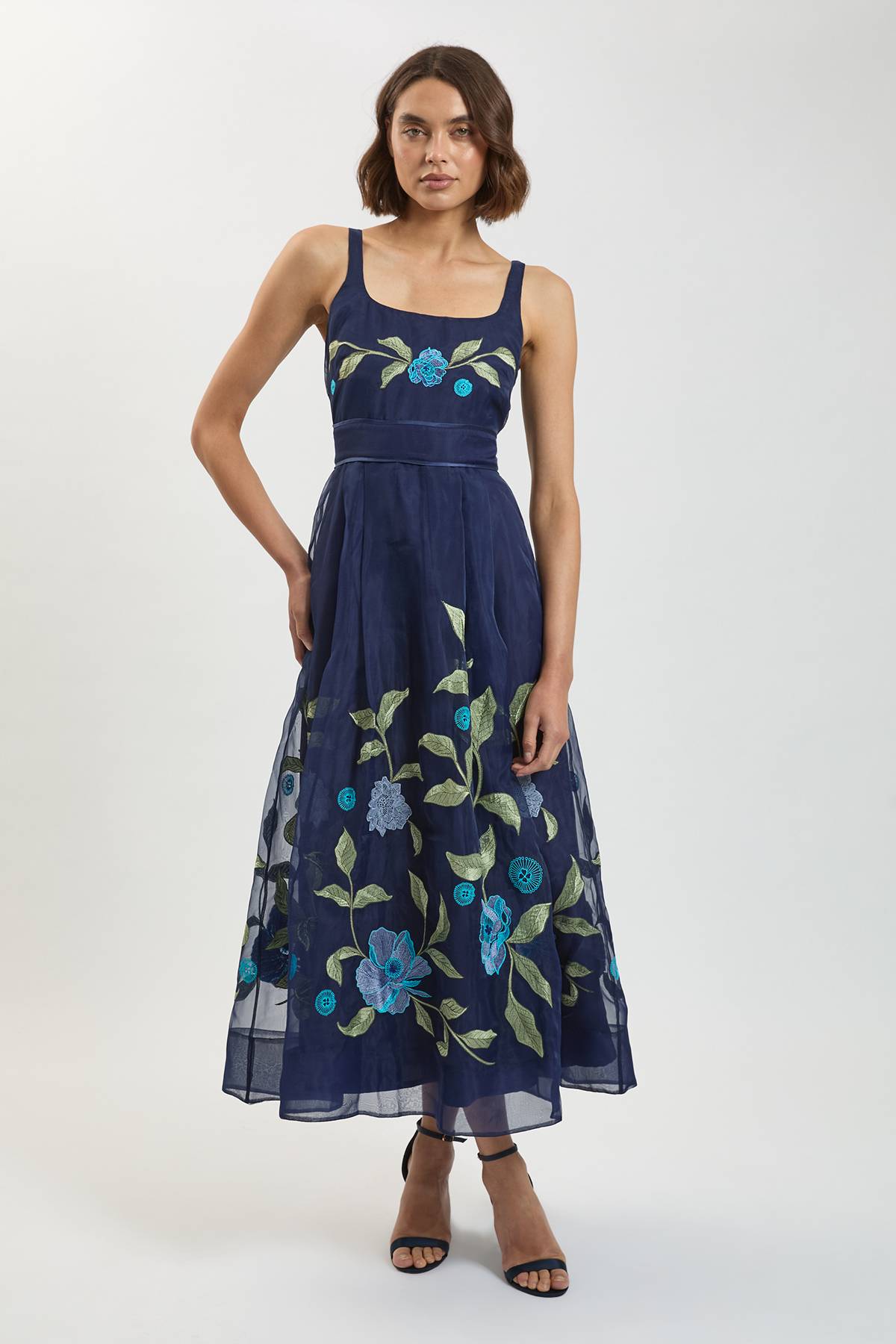 KarenMillen Robe Midi En Organdi Avec Détails Brodés