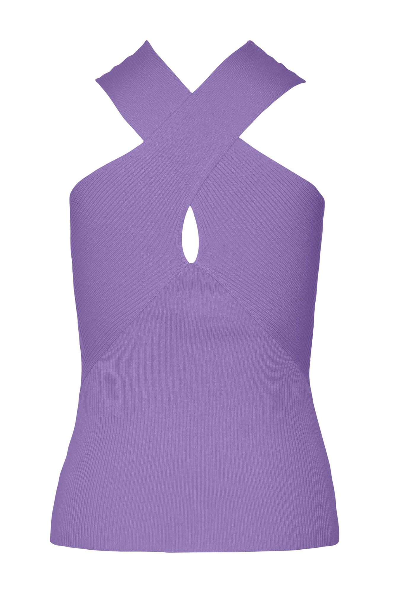 Blusa de tricô com decote transpassado - Lilás