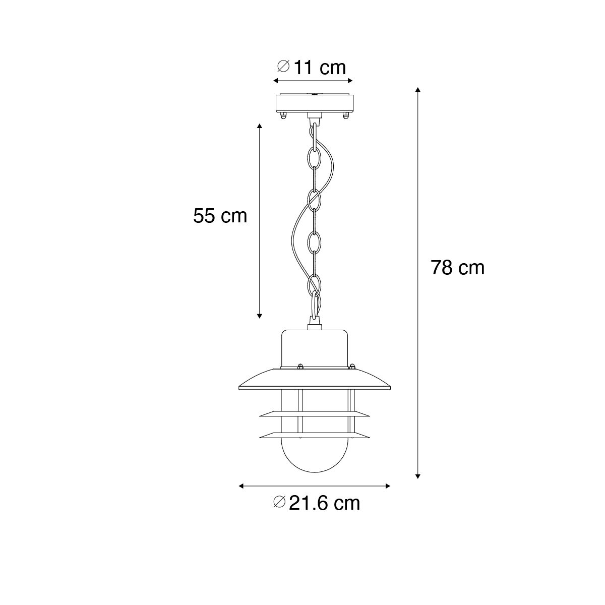 Industriële hanglamp staal IP44 - Shell