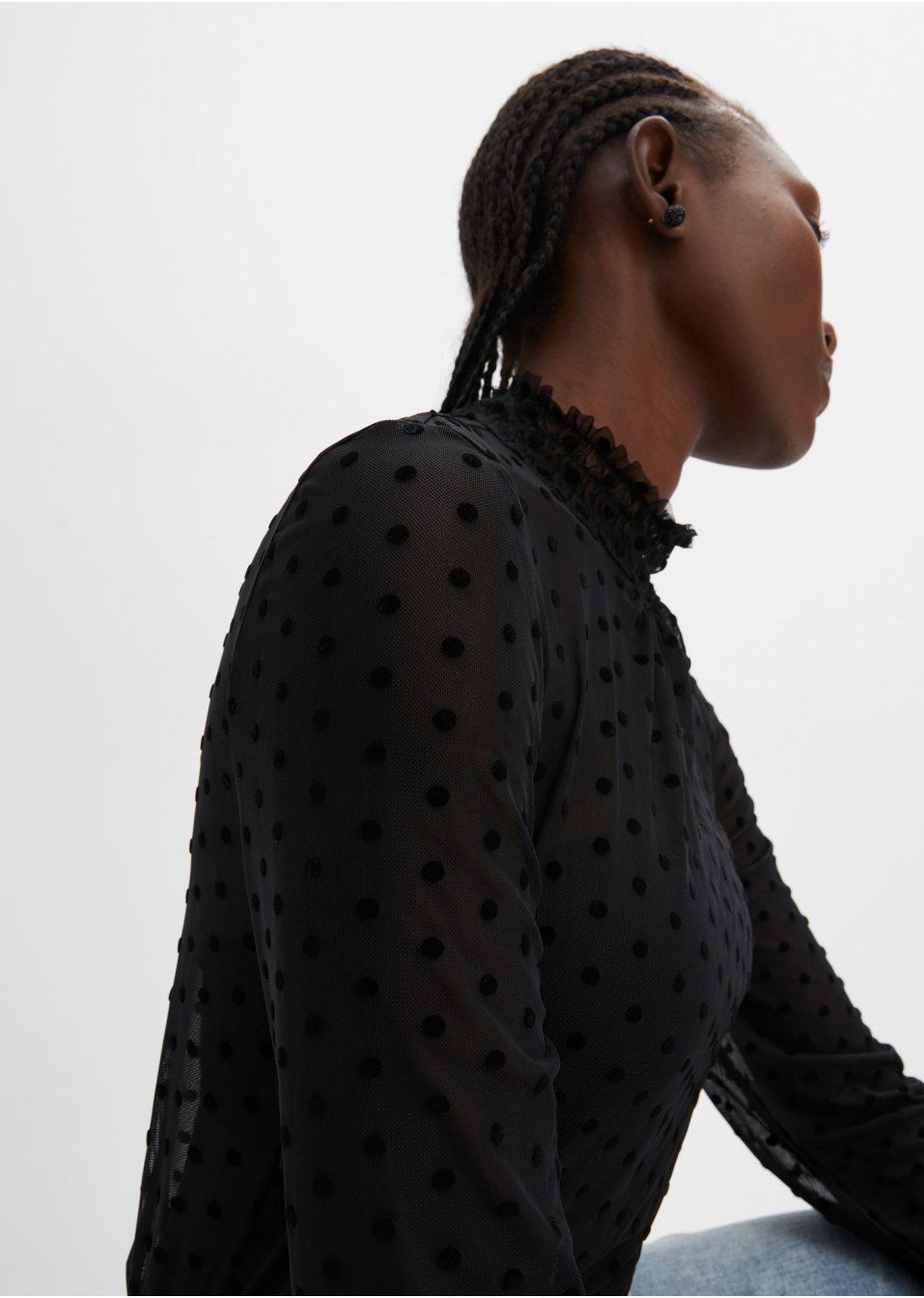 T-shirt en mesh à pois