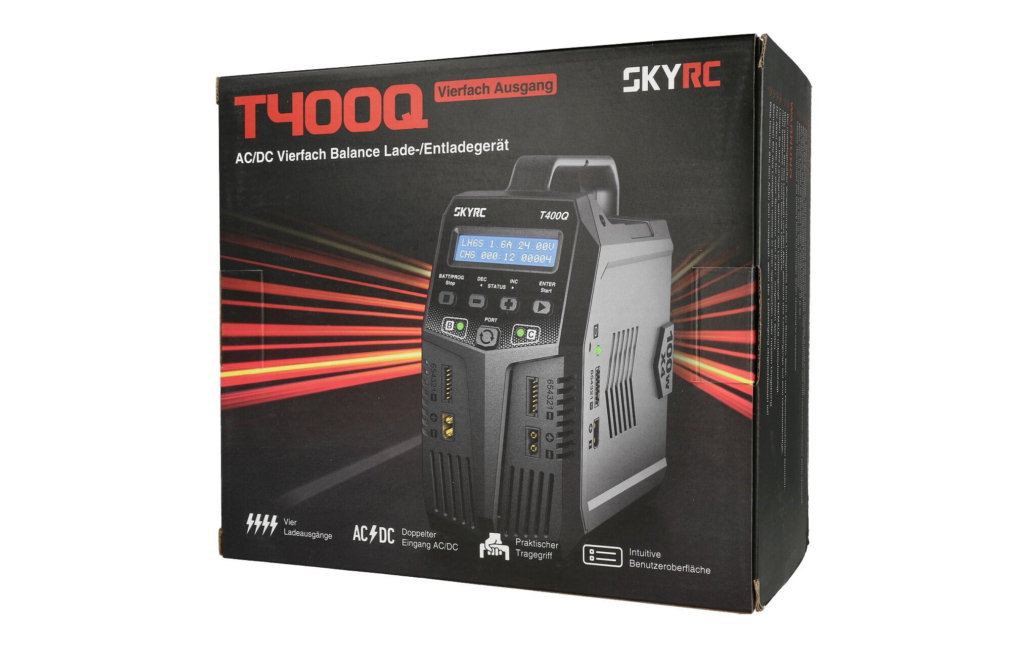 Quad-Ladegerät T400Q AC/DC 1-6S<br>Modellbau Ladegerät mit 4 unabhängige Ladekanälen