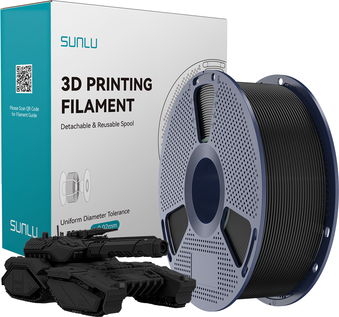 SUNLU  PLA Black, 1,75 mm / 1000 g    Biologisch abbaubares PLA Material