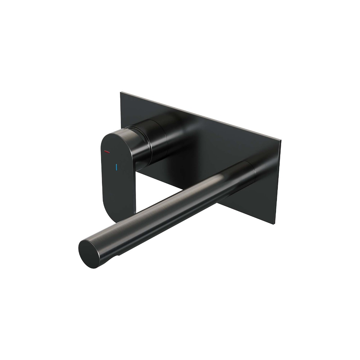 Brauer Gunmetal Edition ColdStart wastafelkraan inbouw rechte uitloop met achterplaat model C2 gunmetal geborsteld PVD