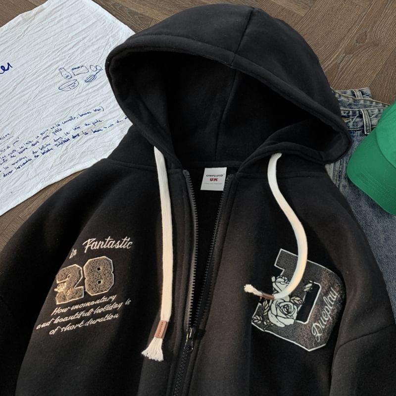Wescosso - Hoodie met rits en letters