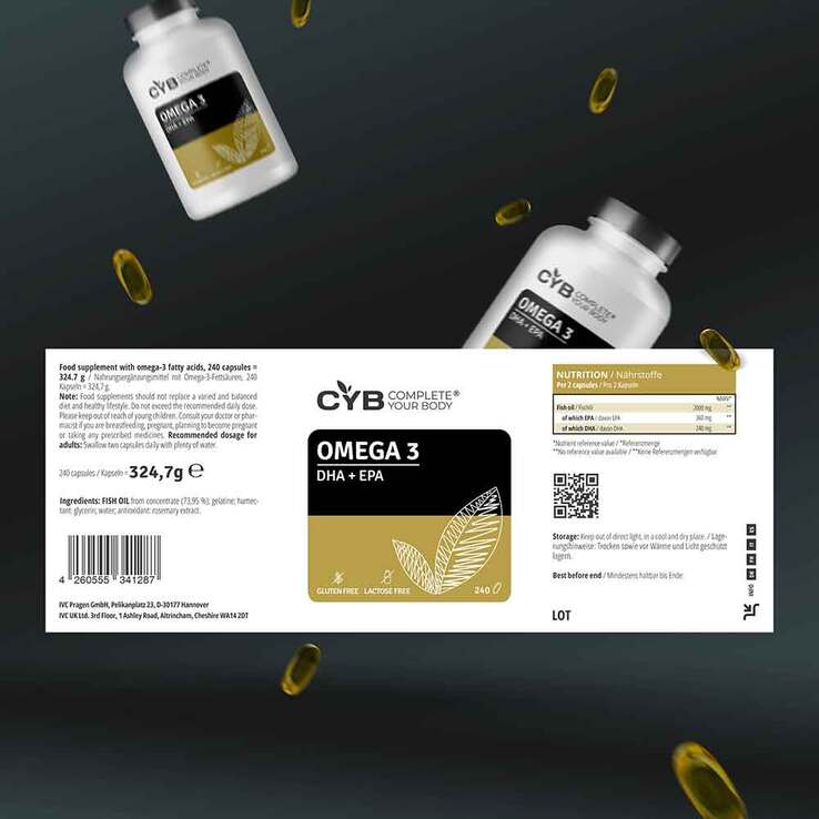 Cyb Omega-3 240 mg DHA + 360 mg EPA Kapseln, 240 St