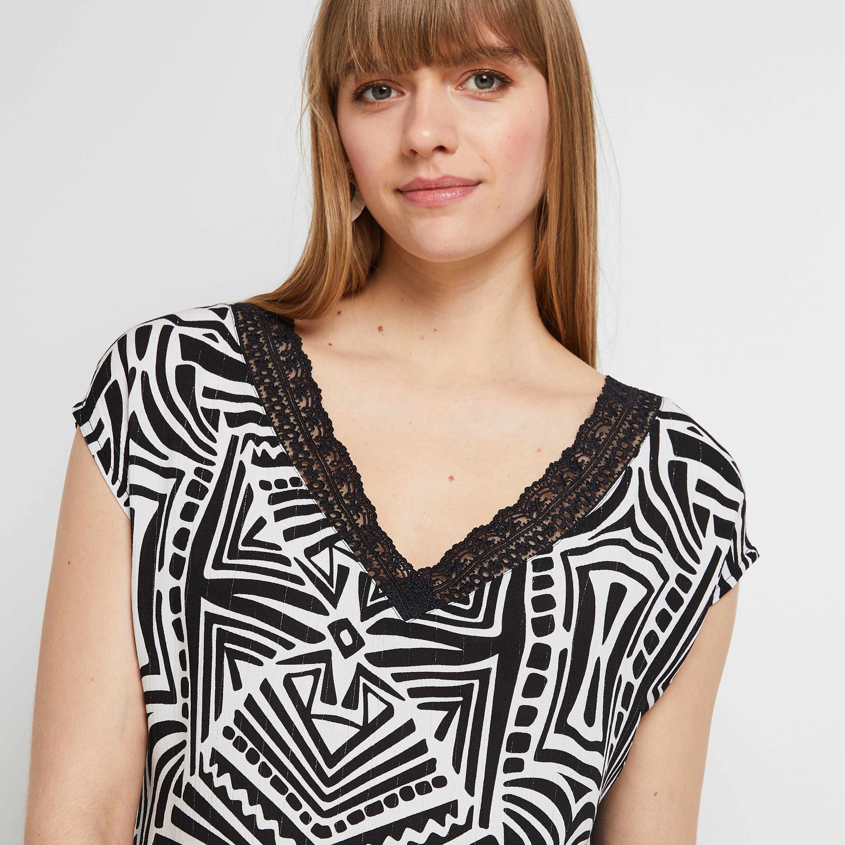 Tshirt imprimé femme - NOIR