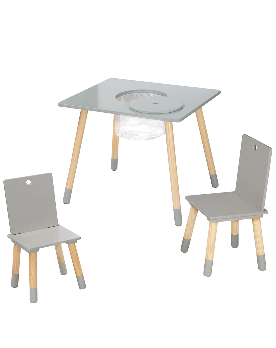 Kindersitzgruppe Holz (Farbe: grau)