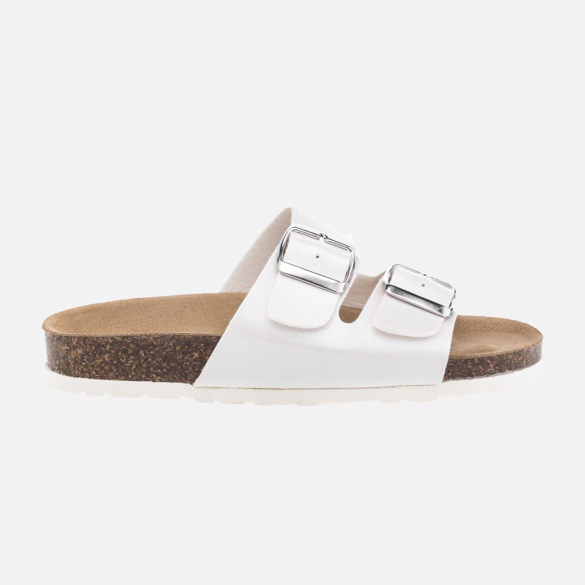 Mules semelle liège Femme blanc