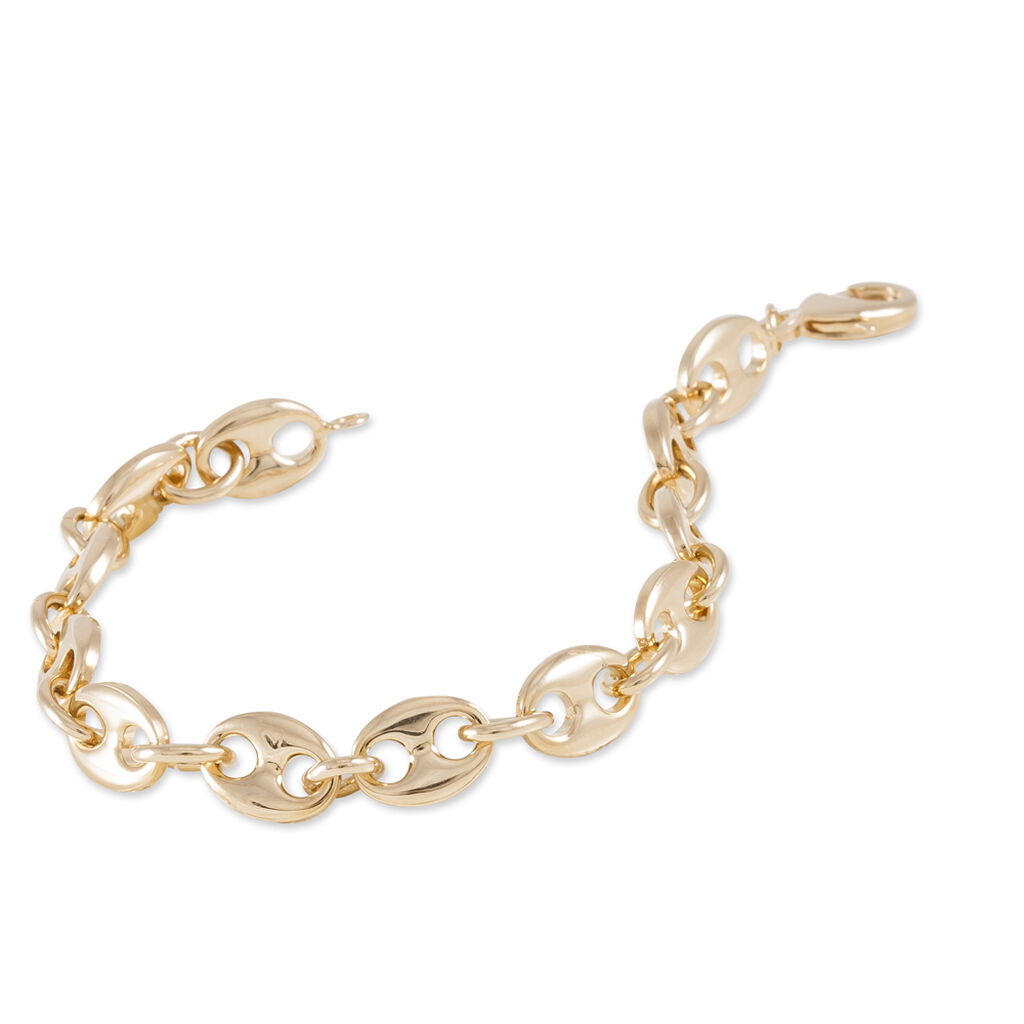 Bracelet Capucine Maille Grain De Cafe Plaque Or Jaune