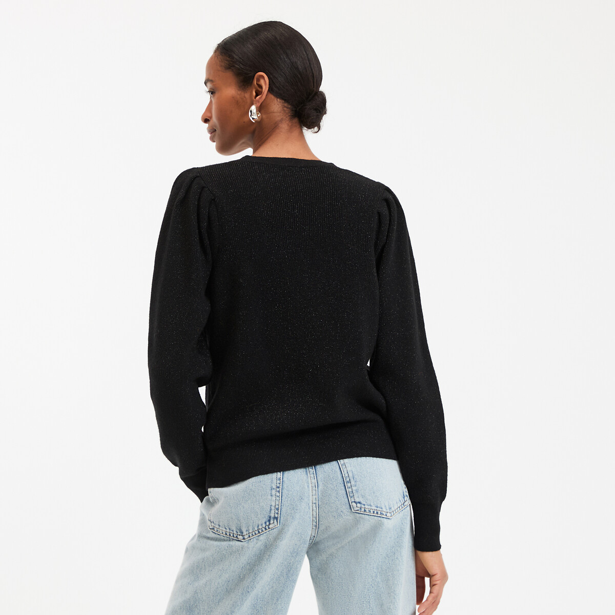 COLEÇÃO LA REDOUTE<br>Suéter em malha fina com gola redonda