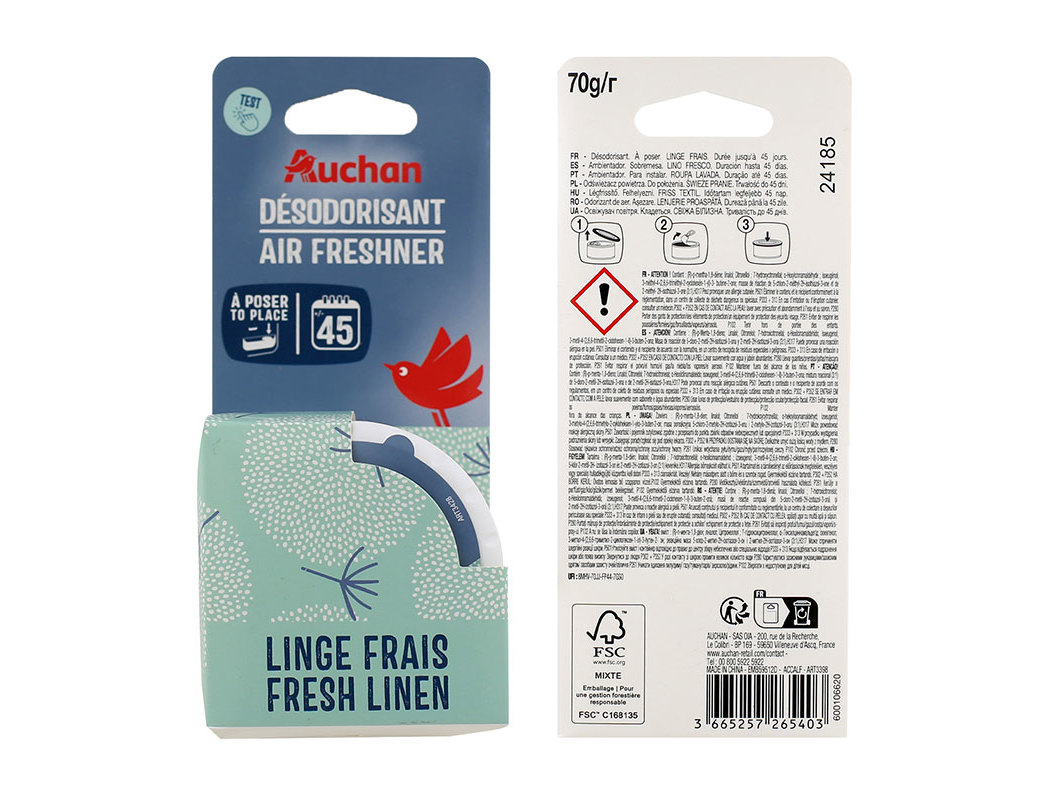 AMBIENTADOR AUTO AUCHAN LATA FRESH LINEN