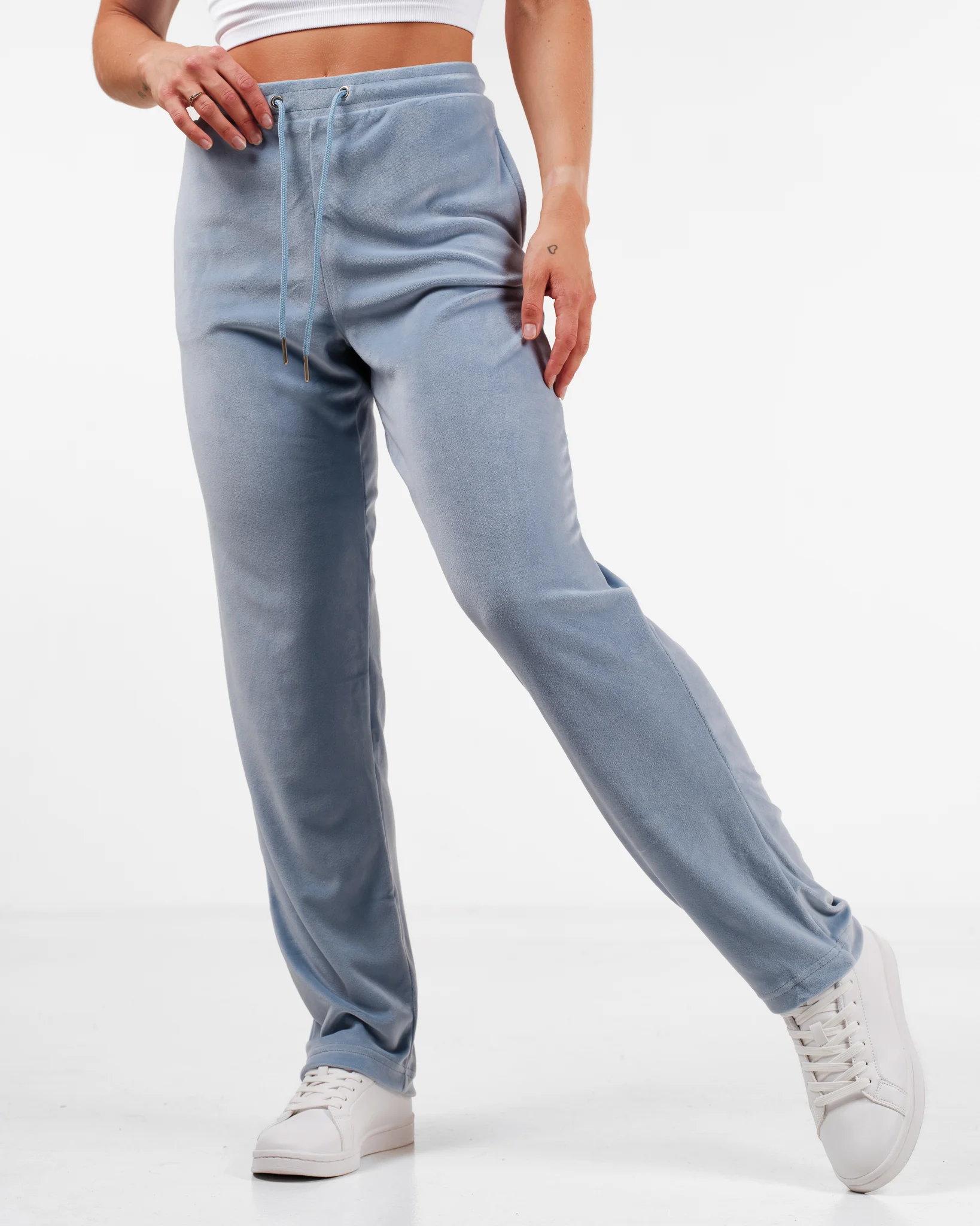 Weightless Jacey Velour Pants Blue Dusk