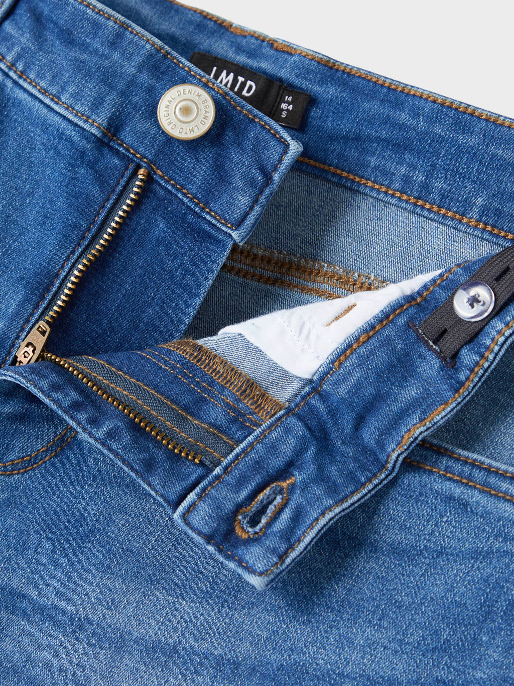 LMTD regular fit jeans bermuda NLMTOMO stonewashed