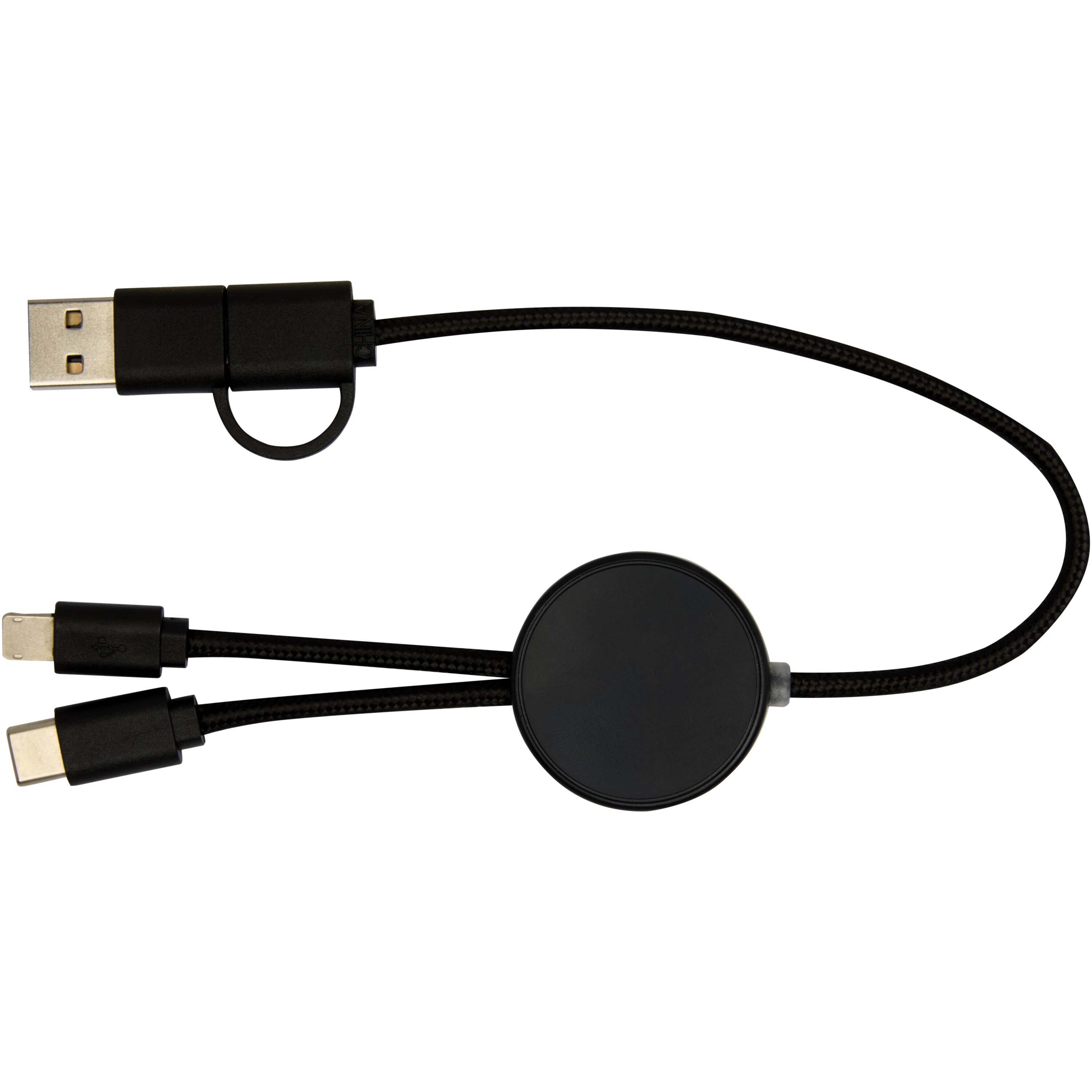 PF Concept 124427 - Câble 5 en 1 Citala en plastique recyclé de 30 cm pour la synchronisation des données et la charge rapide de 27 W