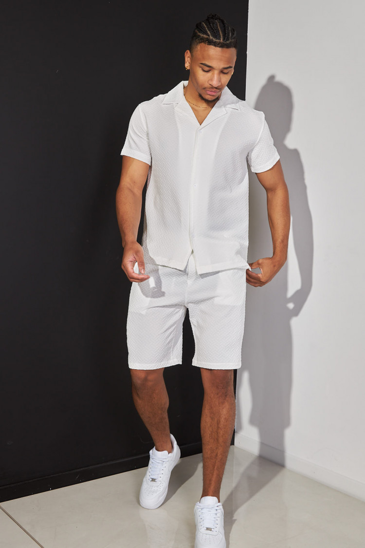 Ensemble 2 pièces chemise + short blanc