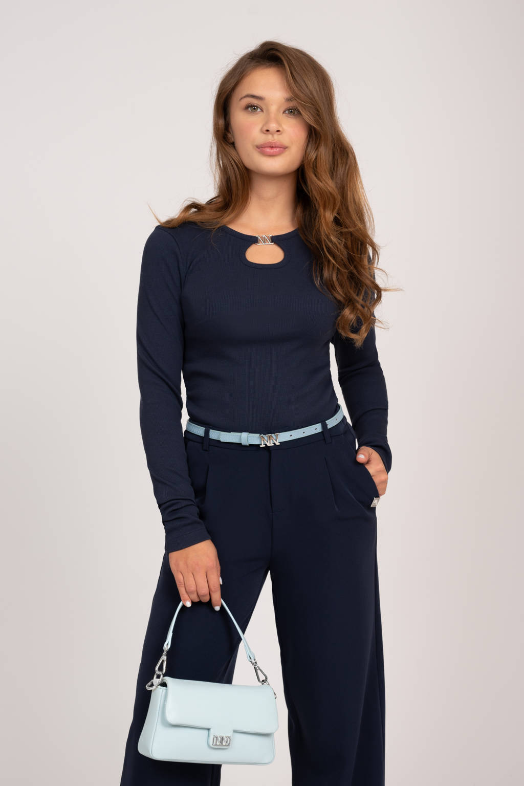 NIK&NIK ribgebreidetop Presley donkerblauw