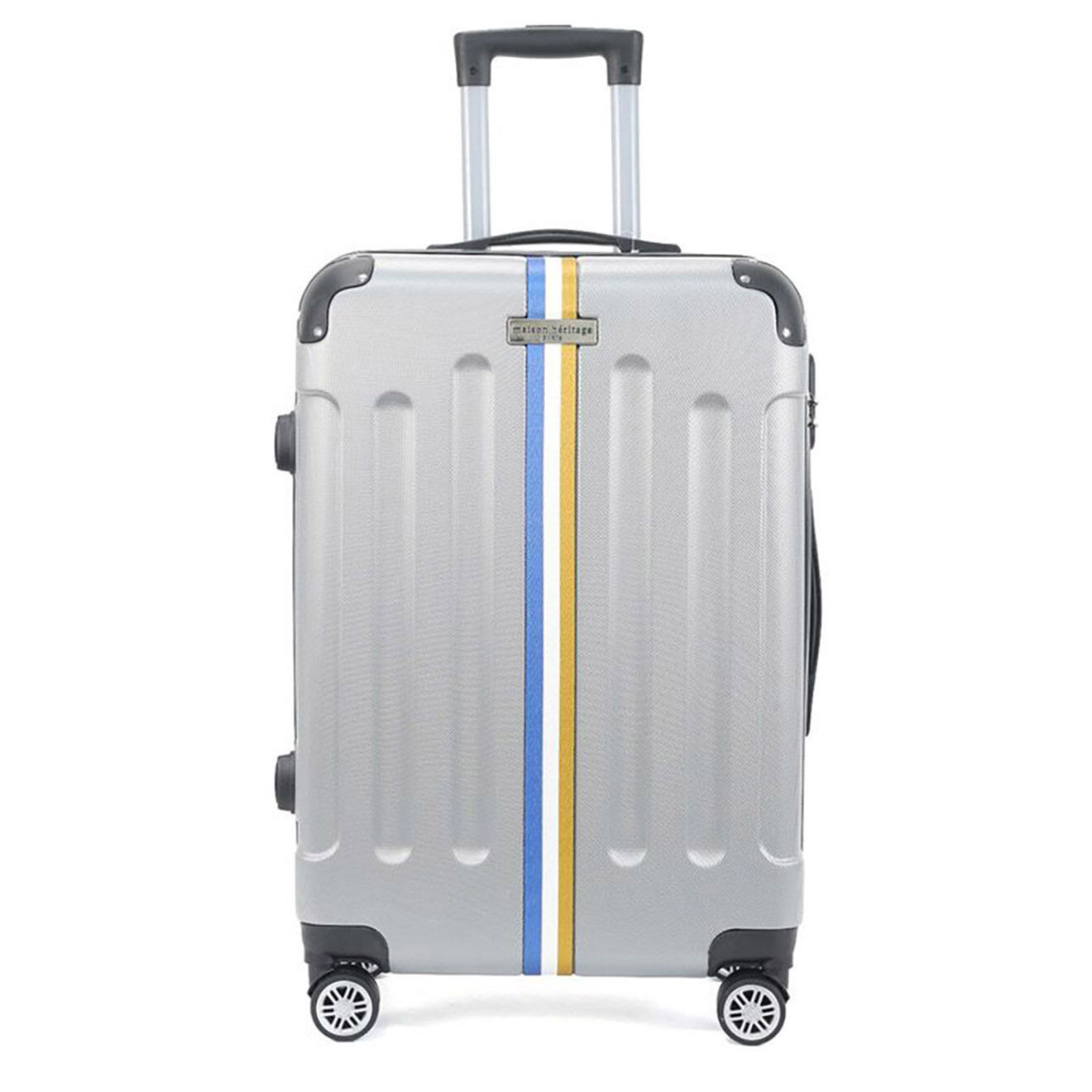 Maison Héritage Valise Cabine 4 roues doubles Rivoli 55 cm argentée