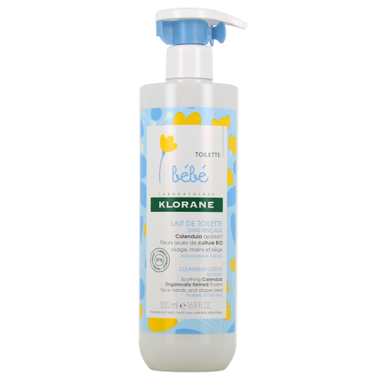 Klorane Bébé Lait de toilette Calendula apaisant Sans rinçage